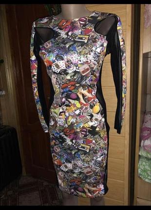 Шикарное платье сеточка по бокам