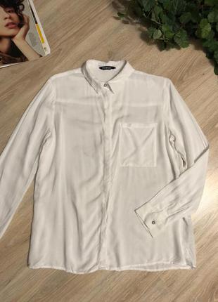 Легкая тонкая белая блузка рубашка кофточка5 фото