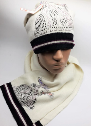 Теплый комплект шапка с шарфом для подростков и молодежи 4112мш5 фото