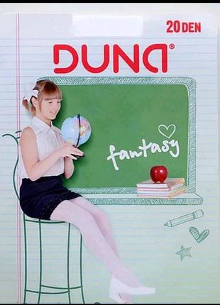 Капроновые белые колготы 140-146 дюна, duna