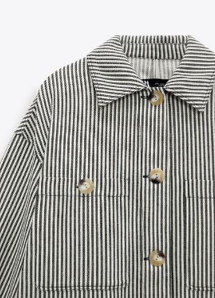 Куртка-рубашка в полоску оверсайз zara размер s и l оригинал новая коллекция8 фото