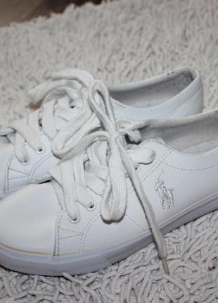 Белые кеды кроссовки polo ralph lauren размер 35