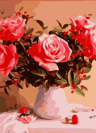 Картина за номерами лавка чудес троянди у вазі