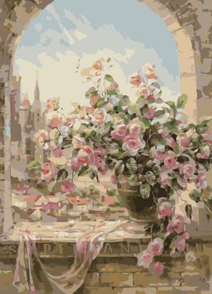 Картина по номерам лавка чудес розы на окне