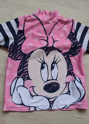 Солнцезащитная детская футболка disney minnie mouse, с защитой upf