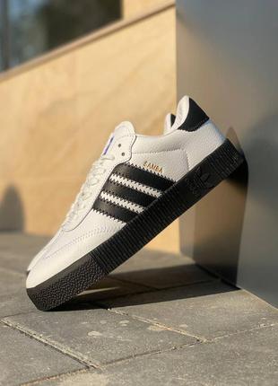 Adidas samba white женские кеды адидас самба белые