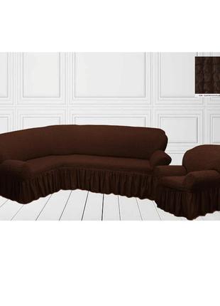 Чехол на угловой диван + 1 кресло
