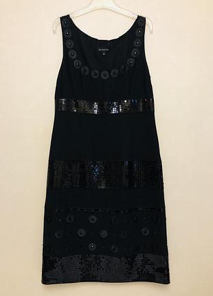 Нарядное чёрное платье с пайетками и бисером marks&spencer (per uno)