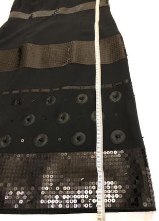 Нарядное чёрное платье с пайетками и бисером marks&spencer (per uno)9 фото