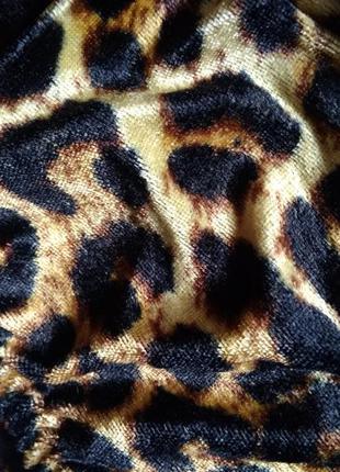 80в-75с рр 10-12 эффектный бархатный комплект леопард natural, белье велюровое