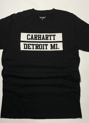 Чёрная футболка футболка carhartt кархарт