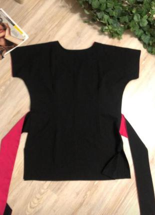 Чёрная длинная блузка рубашка кофта5 фото