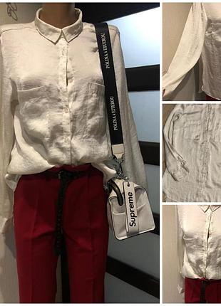 Шикарна шовкова блузка сорочка біла