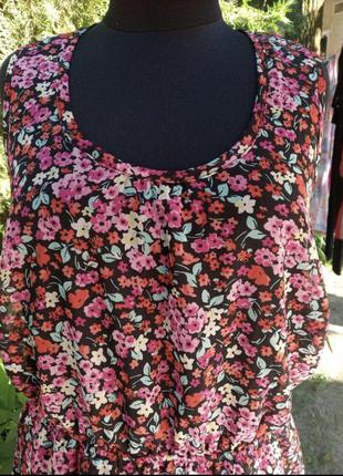 Bon prix bpc платье цветочное шифоновое рюши винтажное мини на резинке3 фото