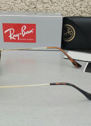 Ray ban очки унисекс солнцезащитные модные узкие овальные оранжевые зеркальные линзы из минерального стекла4 фото