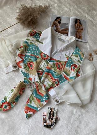 Шикарна винтажная блуза на завязках