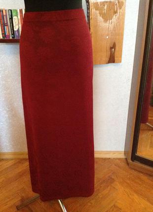 Трикотажна, німецька спідниця з набивним малюнком, р. 48-50