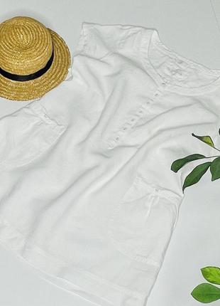 Платье туника 100% лён батал бохо белое летнее карманы короткий рукав однотонное натуральное большой сукня великий удлинённая рубашка