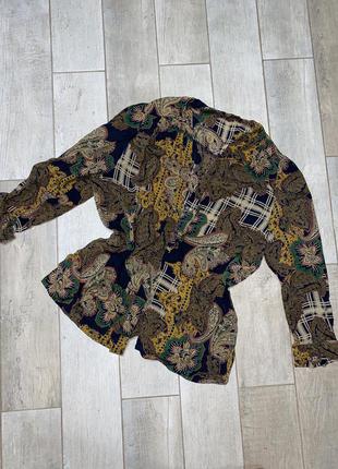 Вінтажний шовковий жакет,принт(028)