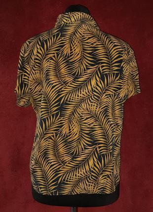 Шелковая рубашка с тропическим принтом американского бренда (винтаж)2 фото