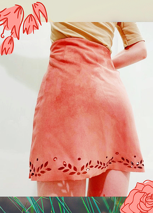 Пудрова спідниця primark з велюру