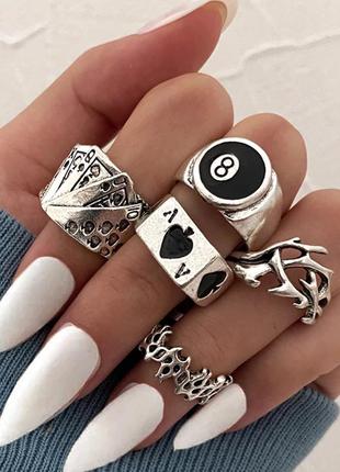 Крутой набор колец в стиле панк рок хип хоп гот кольца кольца кольца2 фото