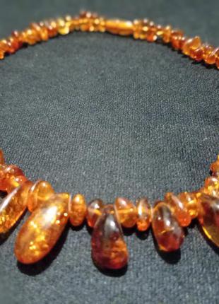 Янтарь - ожерелье из натурального янтаря коньячного цвета2 фото