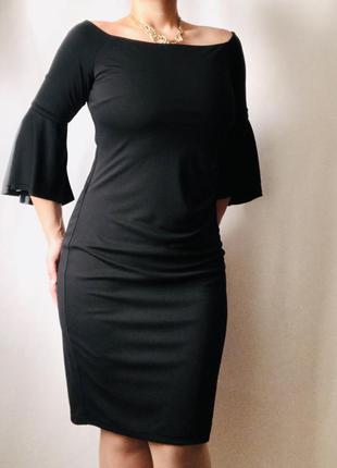 Esqualo платье-футляр с открытыми плечами и расклешенными рукавами голландия