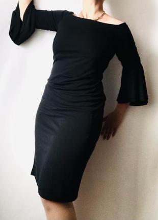 Esqualo платье-футляр с открытыми плечами и расклешенными рукавами голландия9 фото
