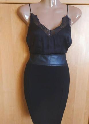 Шикарная бандажная юбка карандаш с кожаным поясом zara1 фото