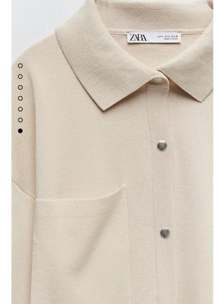 Новая женская трикотажная куртка-рубашка зара оригинал размер l оверсайз8 фото