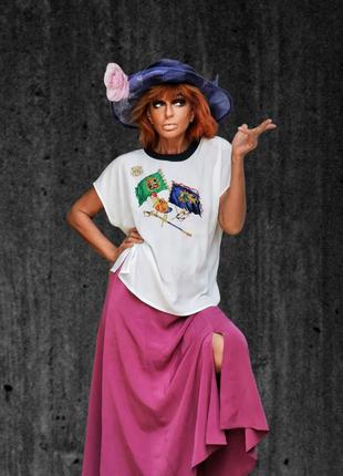 Блуза футболка в принт флаг оверсайз