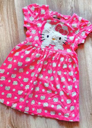 Хлопковое платье hello kitty на 2-4 года