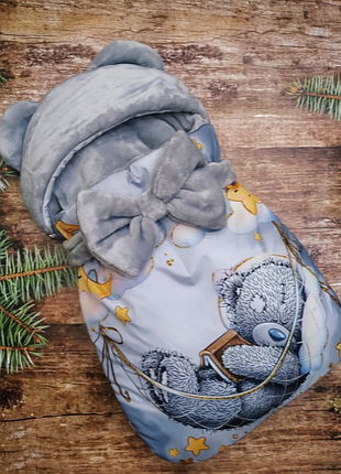 Конверт на виписку та для прогулянок демі, зима з вушками, різні забарвлення