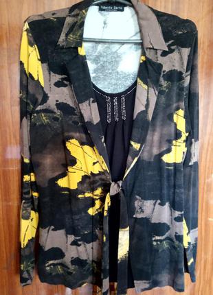 Блуза 2в1, натуральна тканина, розмір xl-xxl