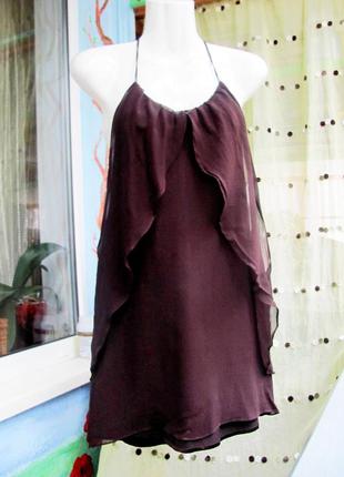 Шёлковая блуза (топ) с "крылышками", натуральный шёлк1 фото