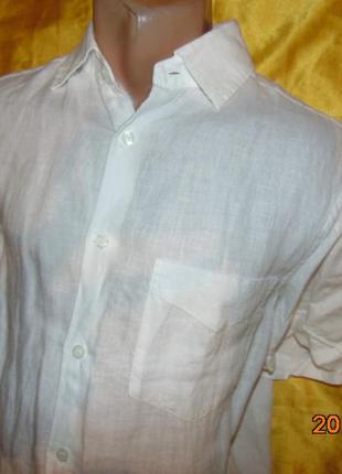 Стильная нарядная льняная шведка рубашка бренд .marks&spencer .s-m3 фото