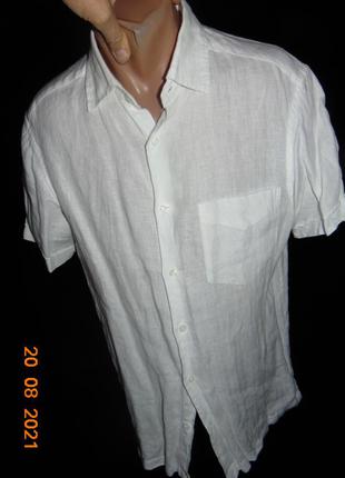 Стильная нарядная льняная шведка рубашка бренд .marks&spencer .s-m2 фото