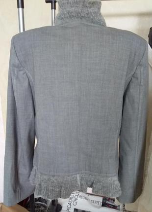Оригинальный шерстяной жакет пиджак с оборками премиум бренд4 фото