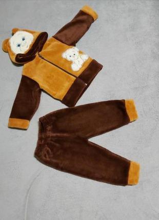 Тёплый плюшевий костюмчик для малыша, 68-74