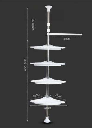 Угловая металлическая полка для ванной комнаты стойка держатель multicorner6 фото