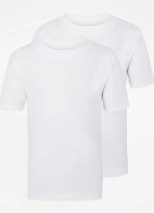 Белая школьная футболка с круглым вырезом george
