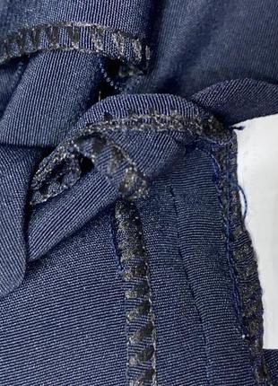Винтажная синяя блузка с коротким рукавом (028)6 фото