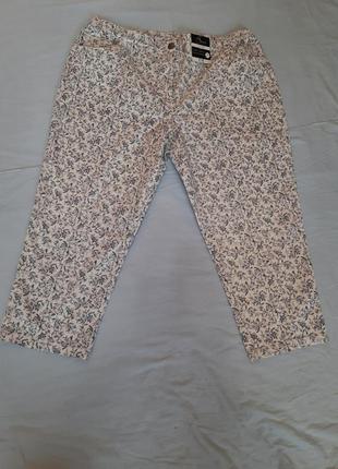 Новые хлопковые брюки еластичные чинос  в мелкий принт8 фото