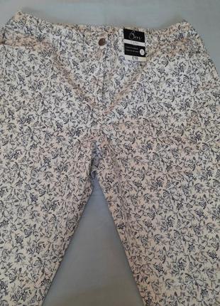 Новые хлопковые брюки еластичные чинос  в мелкий принт7 фото