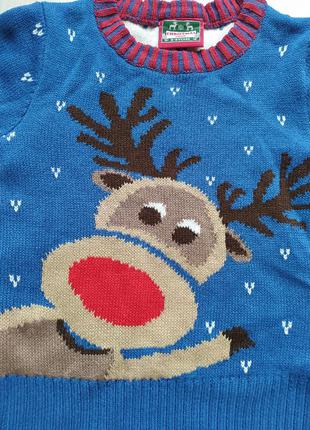 Детская оригинальная новогодняя рождественская кофта свитшот свитер на ребенка 3-4года3 фото