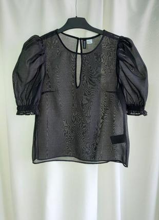 Прозразная флуза с коротким рукавом