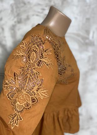 Карамельная блузка,воланы,ажурные узоры(028)10 фото