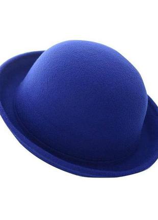 Женская фетровая шапка с полями "котелок"1 фото