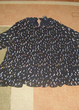 Шикарная шифоновая плиссированная блуза, размер 22 - xхl2 фото